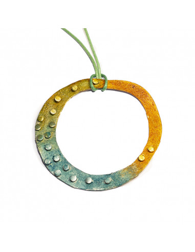 Small hand-painted silver pendant  from the Elna collection (45 cm. steel chain included)
