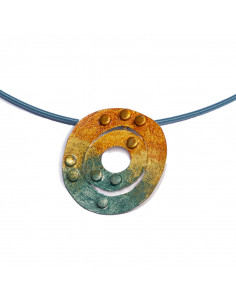 Colgante mini en plata pintado a mano de la colección Elna