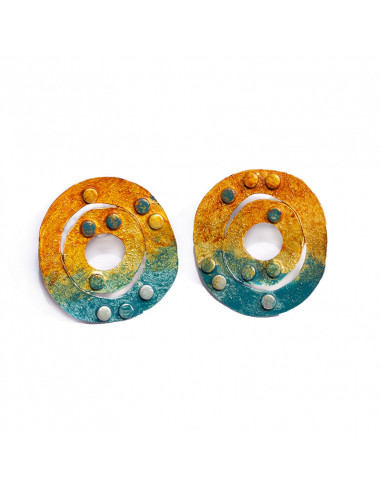 Hand-painted silver earrings from the Elna collection