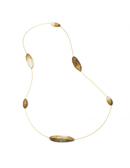 Collar en plata con trazos en Oro de la Colección Nuts