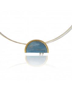 Colgante de la colección Vintage en Plata, Oro pintado a...