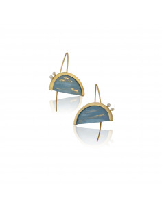 Pendientes grandes original en plata y baño de oro