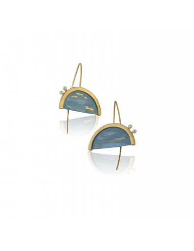 Large original earrings in silver and gold plating