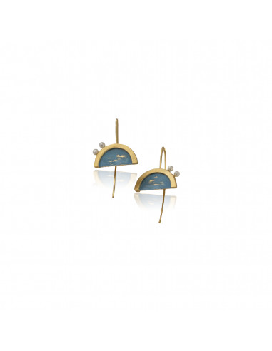 Design hook earrings in silver and gold plating