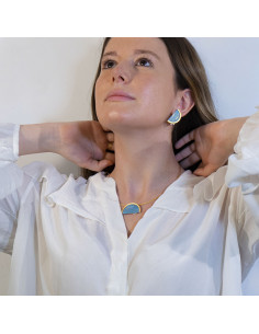 Pendientes grandes original en plata y baño de oro 2