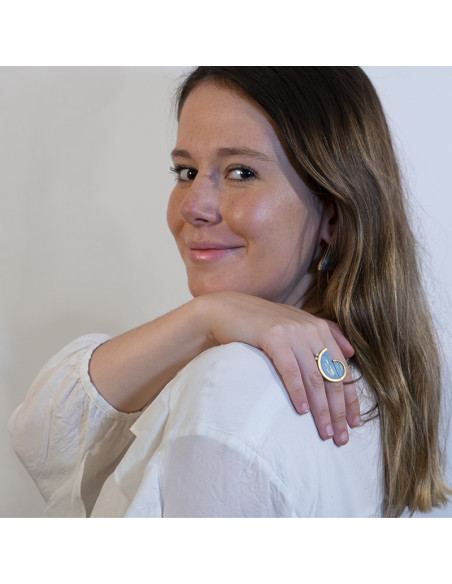 Anillo ajustable pintado a mano de la colección Vintage