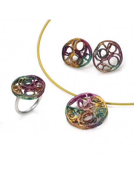 Pendientes de la colección Alexandra en plata pintada