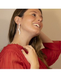 Pendientes de plata largos artesanales de la Colección... 2