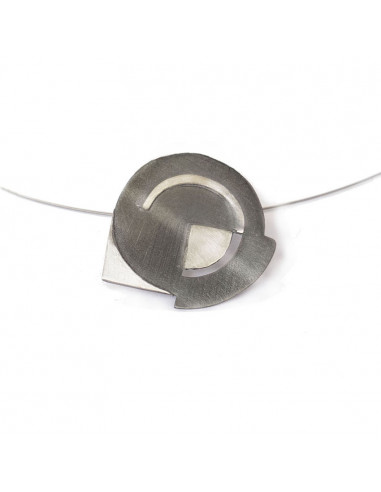 Hand-painted silver pendant  from the Decó Collection (45 cm. steel chain included)