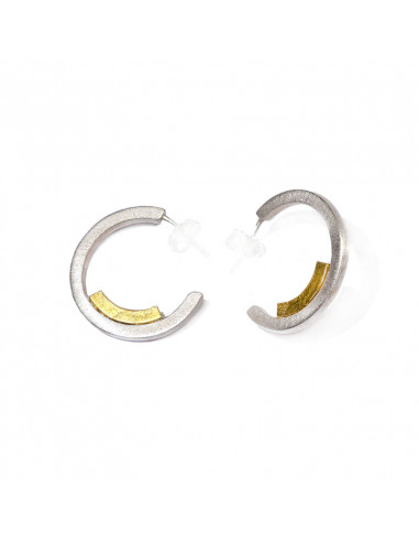 Black silver and gold plated earrings from the Minimal Collection