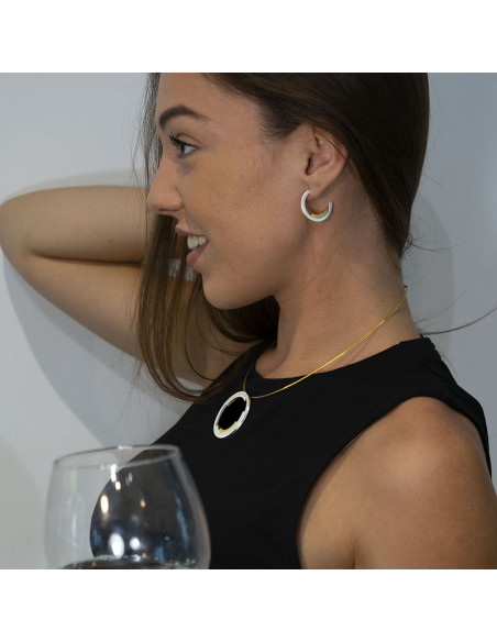 Pendientes de plata y baño de oro de la Colección Minimal