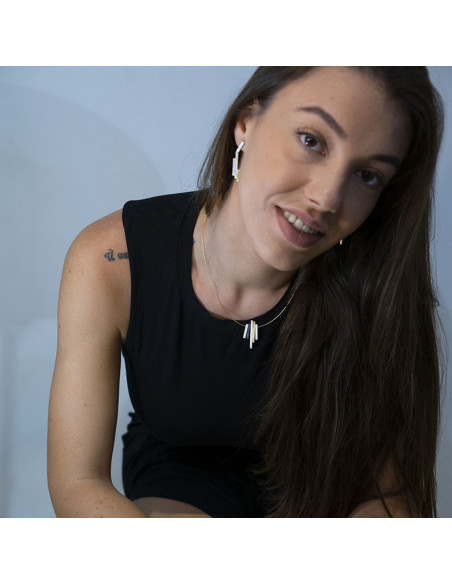 Colgante de cinco piezas en Plata y Oro de la Colección Minimal