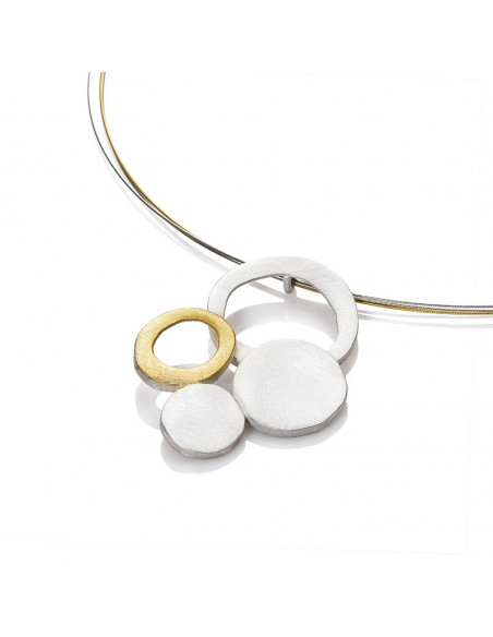 Colgante en plata y lámina de oro de la colección Nova