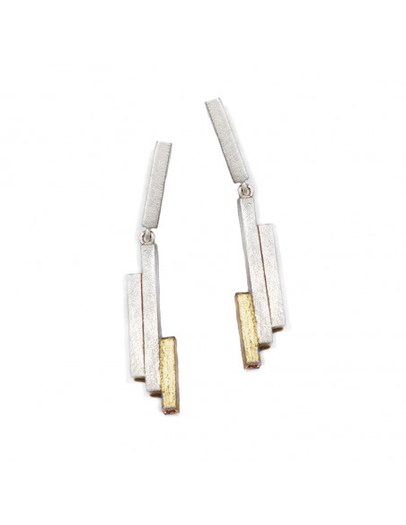 Pendientes largos de plata de la Colección Minimal