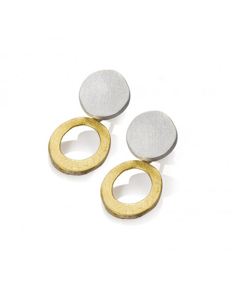 Arracades dobles de plata i làmina d'or de la Col·lecció Nova