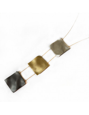 Necklace in two-tone silver and gold plating from the Quadrats collection