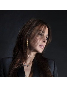 Collar en plata blanca y negra y baño de oro de la... 2