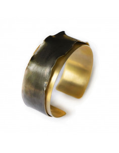 Pulsera en plata y baño de oro de la colección Quadrats