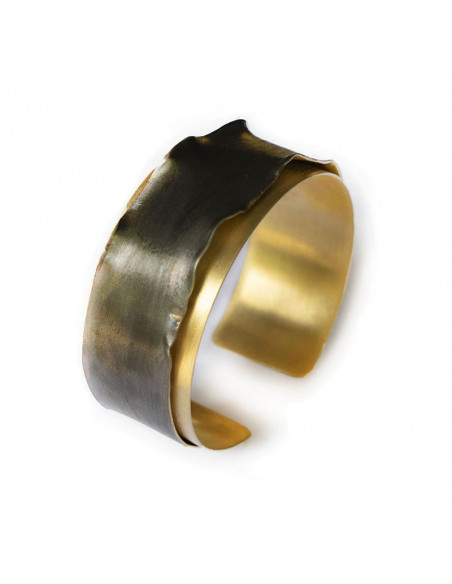 Pulsera en plata y baño de oro de la colección Quadrats