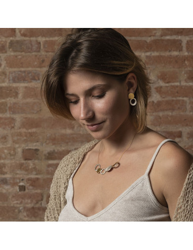 Arracades dobles de plata i làmina...