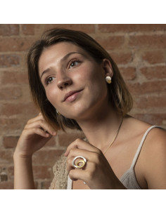 Pendientes de plata y lámina de oro de la colección Nova 2