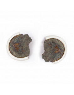 Pendientes grandes de la Colección Stone de plata oxidada