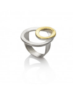 Anillo de la colección Nova en plata y lámina de oro