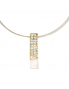 Colgante largo en Plata y Oro Colección Veltha