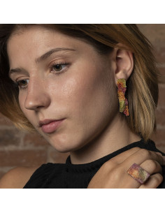 Pendientes largos de la Colección Hydra de plata pintada... 2