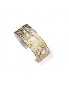 Pulsera de Plata con relieves en Oro Colección Veltha