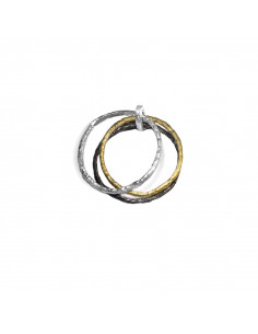 Anillo triple de Plata y Oro de la Colección Thin