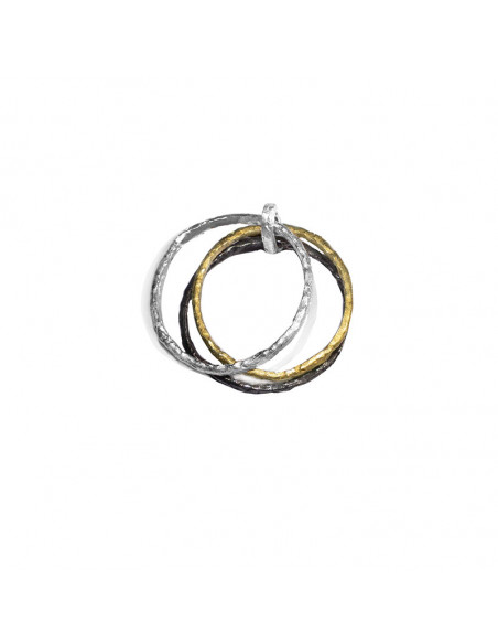 Anillo triple de Plata y Oro de la Colección Thin