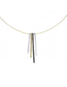 Colgante de cuatro piezas en Plata y baño de oro de la...