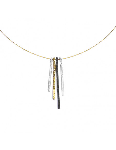 Colgante de cuatro piezas en Plata y baño de oro de la Colección Thin