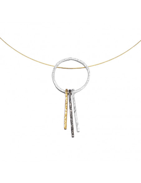 Colgante de Plata y baño de Oro de la colección Thin