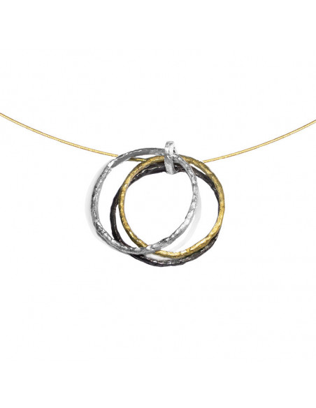 Anillo triple de Plata y Oro de la Colección Thin