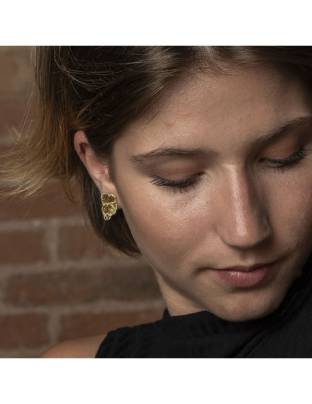 Pendientes original pequeños en Plata con oro Colección Hydra