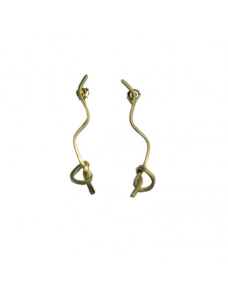 Pendientes largos en Plata y baño de Oro