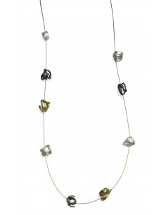 Collar Plata largo 9 piezas Plata 2 Oro