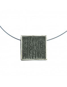 Colgante cuadrado Plata Ox