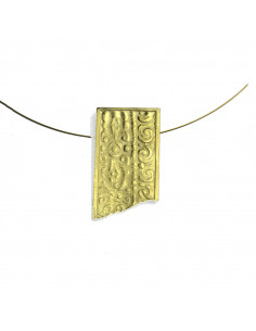 Colgante pequeño irregular Plata baño Oro