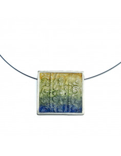 Colgante pequeño cuadrado Plata color