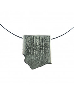 Colgante grande irregular Plata Ox