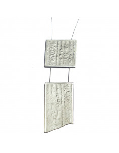 Collar peq. dos piezas  cuadrada e irregular Plata