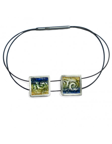 Pulsera pequeña dos piezas Plata Color