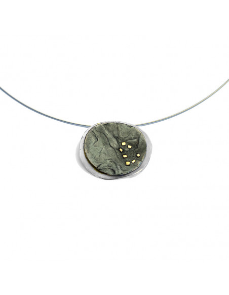 Colgante mediano Plata y Plata negra