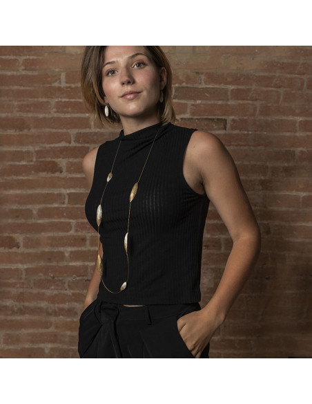 Collar en plata con trazos en Oro de la Colección Nuts