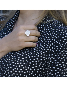 Anillo dos piezas cuadradas Plata 2