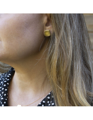 Pendiente mediano cuadrado Plata baño...