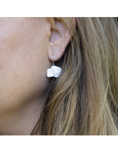 Pendiente doble cuadrado Plata 2